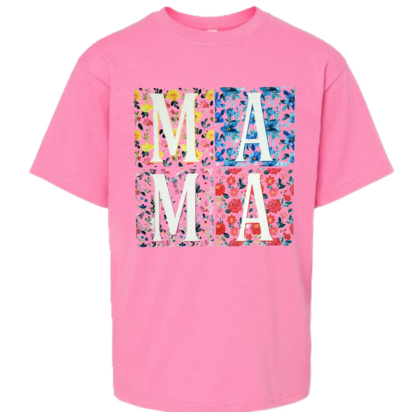 Floral MAMA Stack  T-shirt