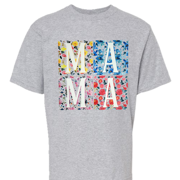 Floral MAMA Stack  T-shirt