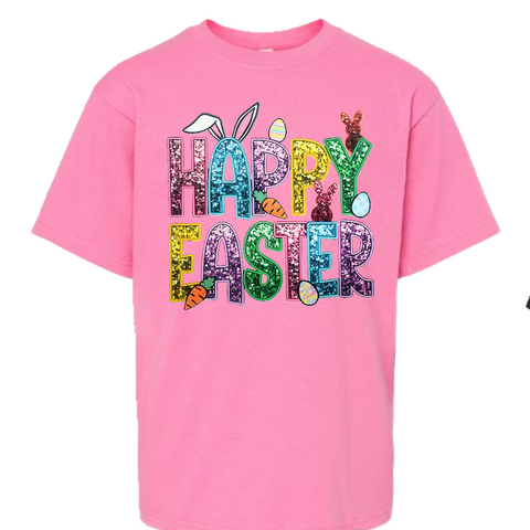 Glittery Happy Easter T-shirt