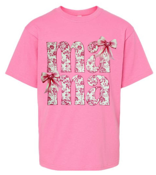 Mama Preppy Pink with Bows T-shirt