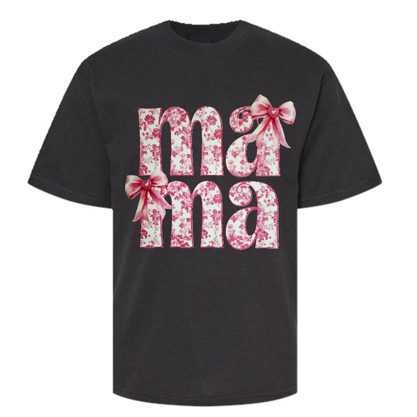 Mama Preppy Pink with Bows T-shirt