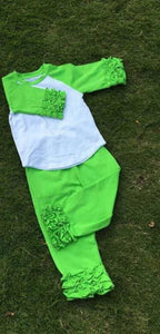 Lime Green Ruffles - Momma G's Children's Boutique, Screen Printing, Embroidery & More