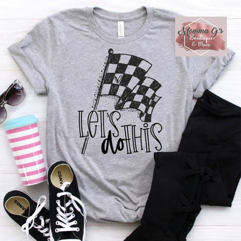 Checkered flag let's do this t-shirt