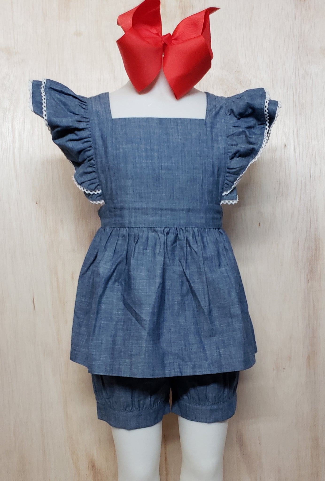 Flutter Sleeve Chambray - Momma G's Children's Boutique, Screen Printing, Embroidery & More