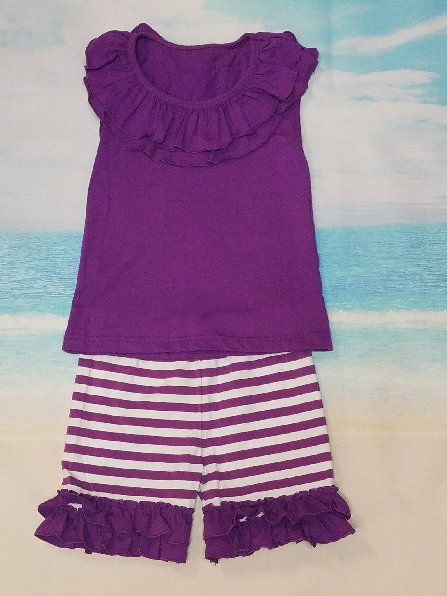 Purple Ruffle Set - Momma G's Children's Boutique, Screen Printing, Embroidery & More