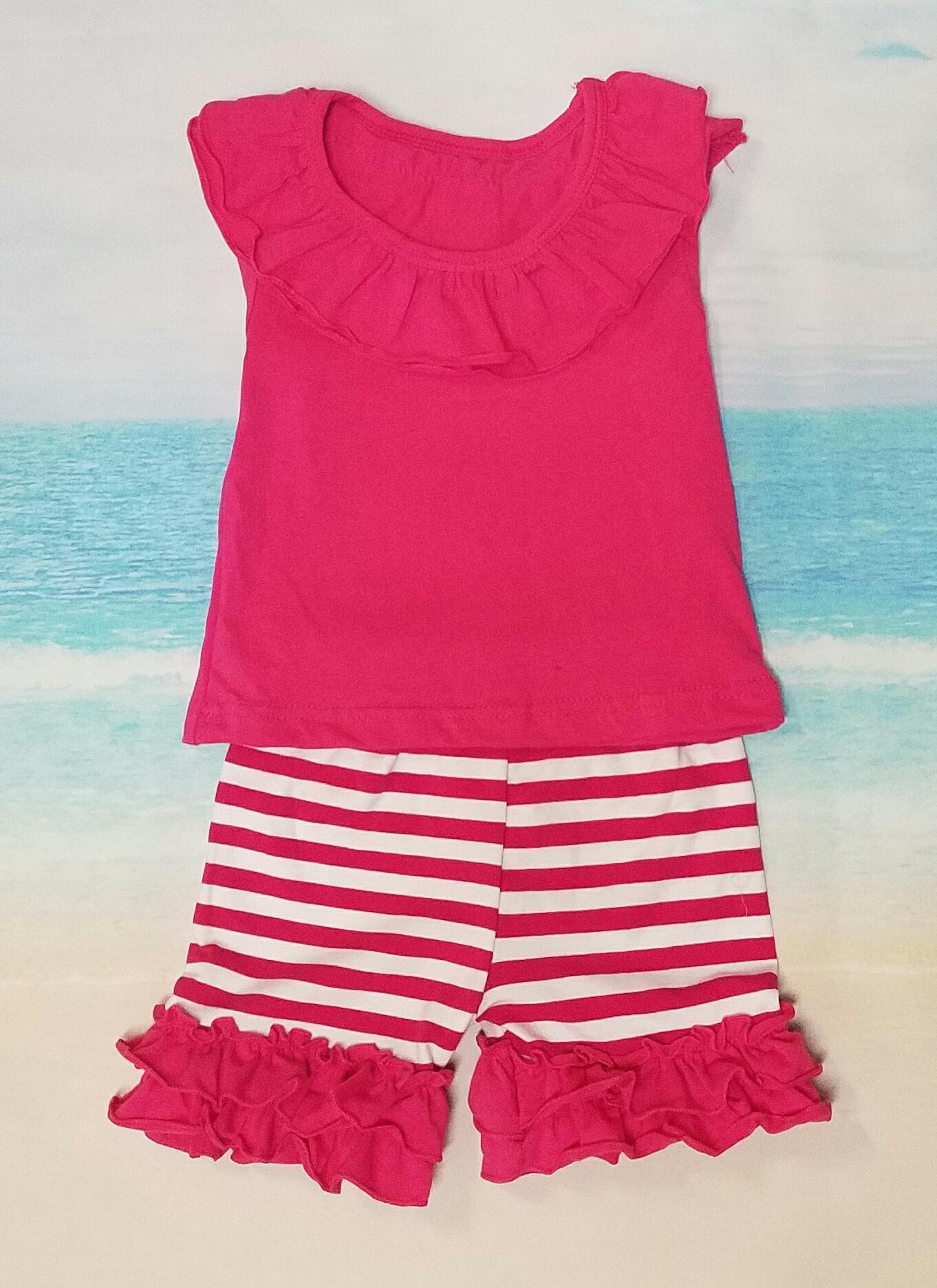 Pink Ruffle Shorts Set - Momma G's Children's Boutique, Screen Printing, Embroidery & More
