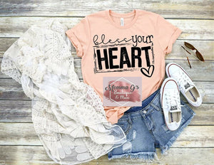 Bless your Heart T-shirt, tshirt, tee - Momma G's Children's Boutique, Screen Printing, Embroidery & More