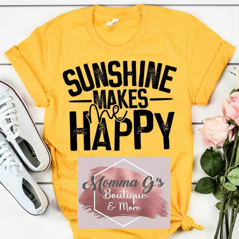 Sunshine Makes Me Happy T-shirt - Momma G's Children's Boutique, Screen Printing, Embroidery & More