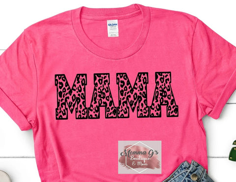 Leopard MAMA T-shirt, tshirt - Momma G's Children's Boutique, Screen Printing, Embroidery & More