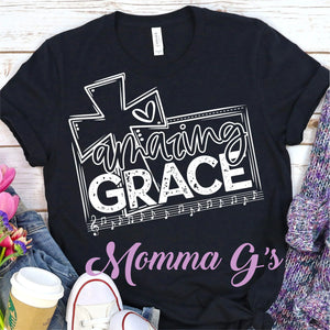 Amazing Grace, How sweet the sound, Religion, Grace T-shirt, tshirt, tee - Momma G's Children's Boutique, Screen Printing, Embroidery & More