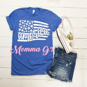 America, USA, Vintage Flag, T-shirt, tshirt, tee - Momma G's Children's Boutique, Screen Printing, Embroidery & More