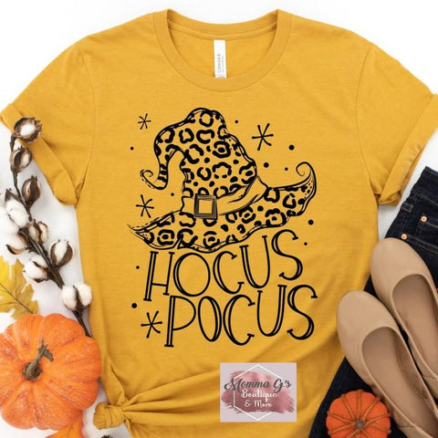 Hocus Pocus Leopard Hat T-shirt - Momma G's Children's Boutique, Screen Printing, Embroidery & More