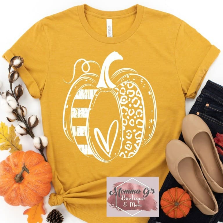 Leopard style Pumpkin T-shirt - Momma G's Children's Boutique, Screen Printing, Embroidery & More