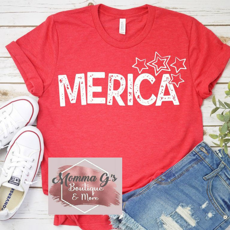 Merica Stars T-shirt, tshirt, tee - Momma G's Children's Boutique, Screen Printing, Embroidery & More