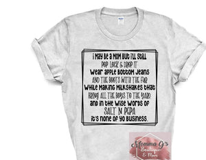 Pop Lock and Drop it Mom T-shirt - Momma G's Children's Boutique, Screen Printing, Embroidery & More