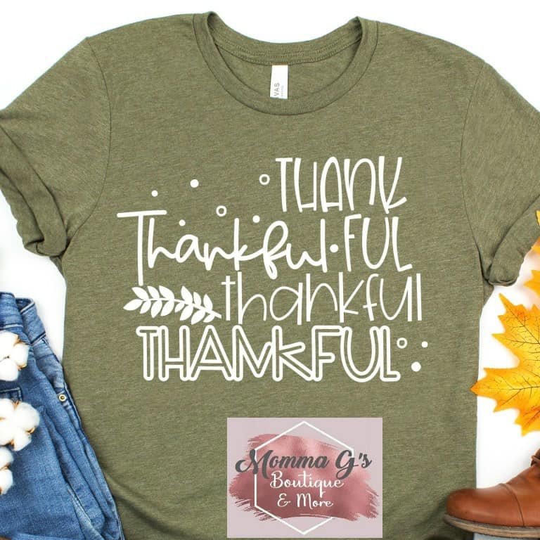 Thank-Thankful T-shirt - Momma G's Children's Boutique, Screen Printing, Embroidery & More